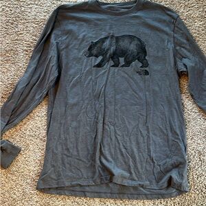 The North Face Charcoal Bear Graphic Long Sleeve Tee